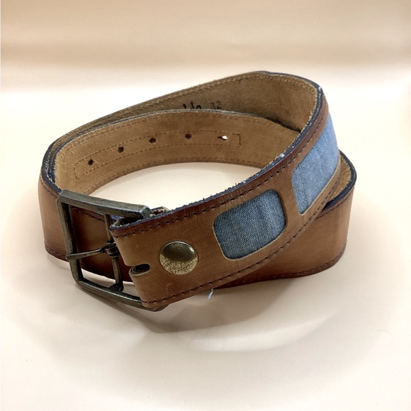Vintage Ronaldo Leather Belt With Denim Accents - Picture 6 of 13